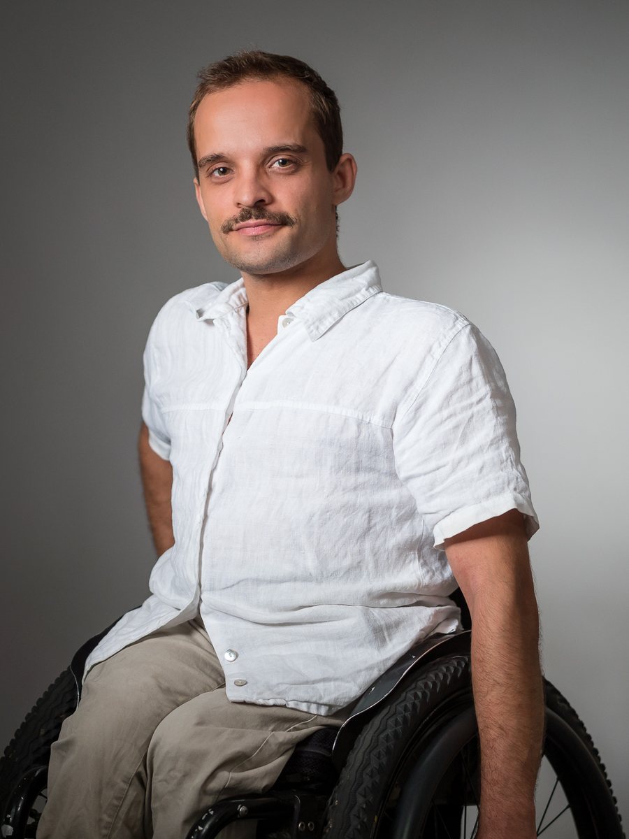 Felix Schönberger in his wheelchair